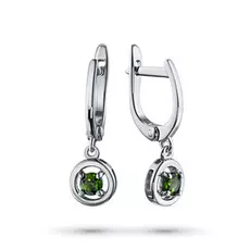 Серьги из серебра с хромдиопсидом э0605сг09191250