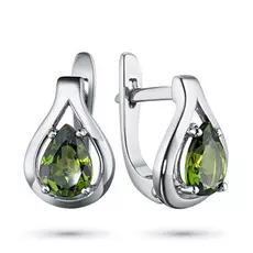 Серьги из серебра с хромдиопсидом э0605сг09191260