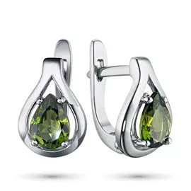 Серьги из серебра с хромдиопсидом э0605сг09191260