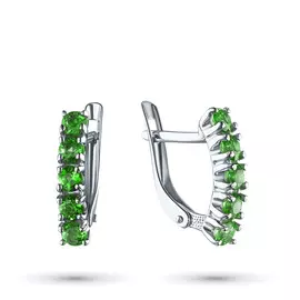 Серьги из серебра с хромдиопсидом э0605сг10161600