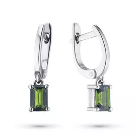 Серьги из серебра с хромдиопсидом э0605сг04202544