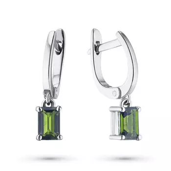 Серьги из серебра с хромдиопсидом э06с040406001