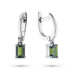 Серьги из серебра с хромдиопсидом э06с040406001