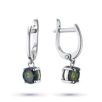 Серьги из серебра с хромдиопсидом э06с060606001