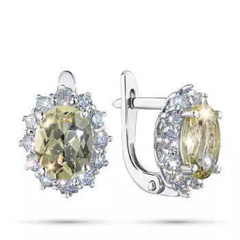 Серьги из серебра с и празиолитами э0671сг04250366_white