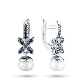 Серьги из серебра с и сапфиром э0696сг04210458