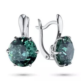 Серьги из серебра с празиолитом 204016-009-0019