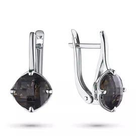Серьги из серебра с раухтопазом 204024-010-0019