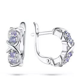 Серьги из серебра с танзанитом э0608сг04201504