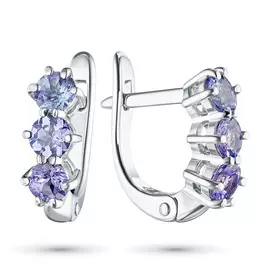 Серьги из серебра с танзанитом э0608сг07070100