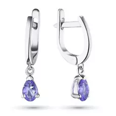 Серьги из серебра с танзанитом э06с130406001