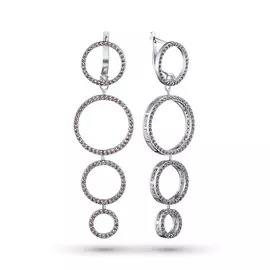 Серьги из серебра с топазами и гранатом э0630сг12193670