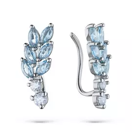 Серьги из серебра с топазом и фианитом э0609сг04200477