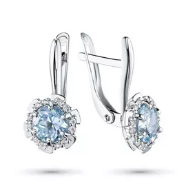 Серьги из серебра с топазом и фианитом э0671сг04200241
