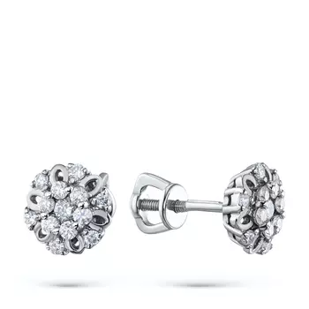 Серьги из серебра с выращенными бриллиантами e0612ps10170800