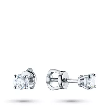 Серьги из серебра с выращенными бриллиантами e0612ps05210202