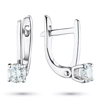 Серьги из серебра с выращенными бриллиантами e0612sg08210863