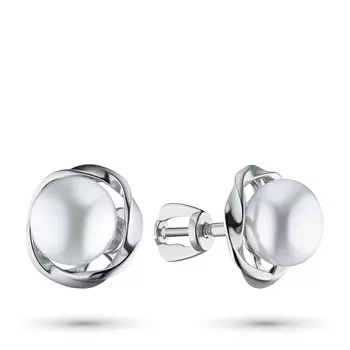 Серьги из серебра с жемчугом культивированным э0610сг04200319