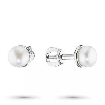 Серьги из серебра с жемчугом культивированным э0610сг04200305