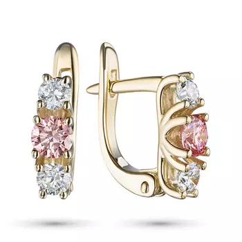Серьги из желтого золота э0312сг04164000_pink