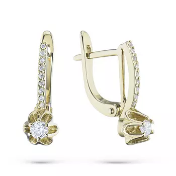 Серьги из желтого золота с бриллиантами э0301сг08136600