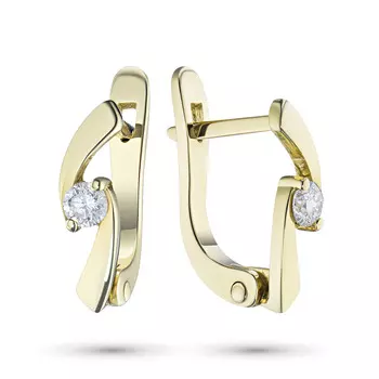 Серьги из желтого золота с бриллиантами э0301сг05157200