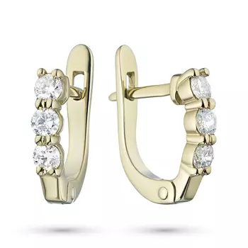 Серьги из желтого золота с бриллиантами э0301сг09170500