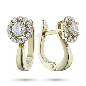 Серьги из желтого золота с бриллиантами э0301сг06151400