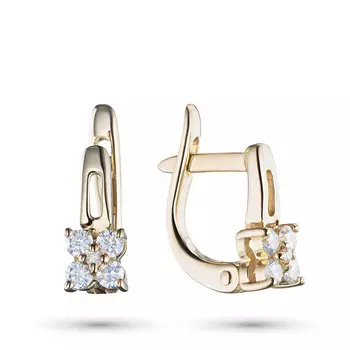 Серьги из желтого золота с бриллиантами э0301сг04210515