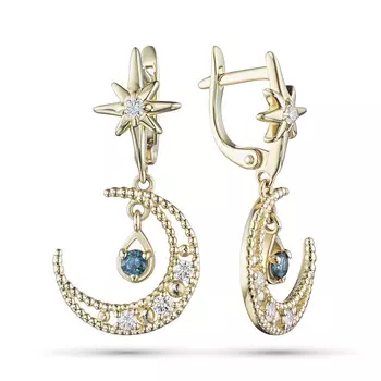 Серьги из желтого золота с бриллиантами э0337сг11200464