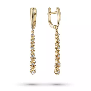 Серьги из желтого золота с бриллиантами э0301сг02184200