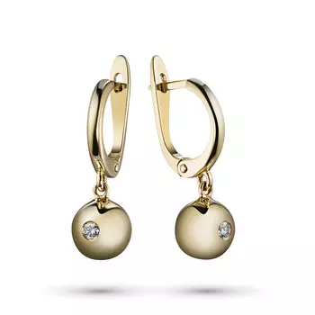 Серьги из желтого золота с бриллиантами э0301сг05153800
