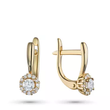 Серьги из желтого золота с бриллиантами э0301сг04190100