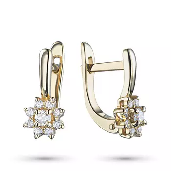 Серьги из желтого золота с бриллиантами э0301сг04190400