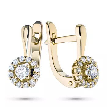 Серьги из желтого золота с бриллиантами э0301сг02163200