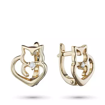 Серьги из желтого золота с бриллиантами э0301сг04210519