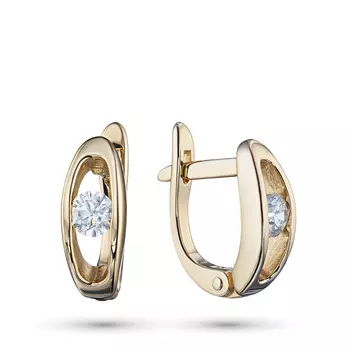 Серьги из желтого золота с бриллиантами э0301сг04220206