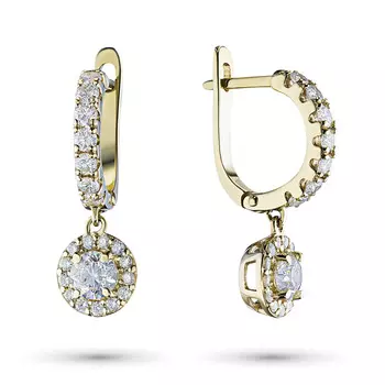 Серьги из желтого золота с бриллиантами э0301сг04201517