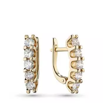 Серьги из желтого золота с бриллиантами э0301сг06220619