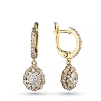 Серьги из желтого золота с бриллиантами э0301сг06183900