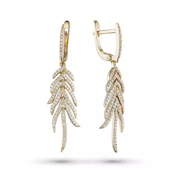 Серьги из желтого золота с бриллиантами э0301сг09210701