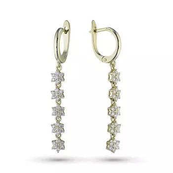 Серьги из желтого золота с бриллиантами э0301сг11162200