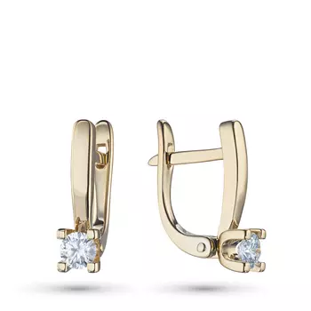 Серьги из желтого золота с бриллиантами э0301сг09210857