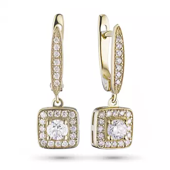 Серьги из желтого золота с бриллиантами э0301сг08173000