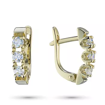 Серьги из желтого золота с бриллиантами э0301сг07132600