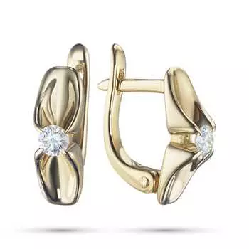 Серьги из желтого золота с бриллиантами э0301сг04203107