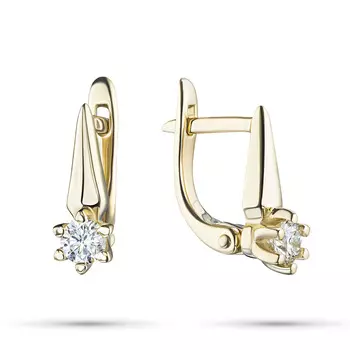 Серьги из желтого золота с бриллиантами э0301сг04200743