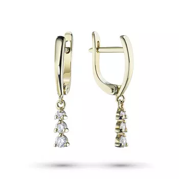 Серьги из желтого золота с бриллиантами э0301сг11154300