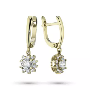 Серьги из желтого золота с бриллиантами э0301сг04201510