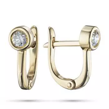 Серьги из желтого золота с бриллиантами э0301сг01220751